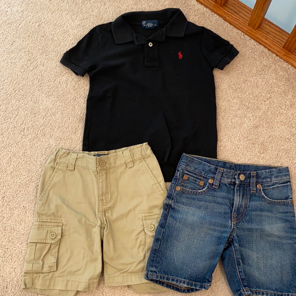 Boys size 4 Polo RL shorts and top